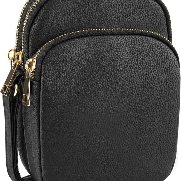 Women Triple Zip Crossbody Bag, Small Cell Phone Purse for Ladies Teen Girls, Ve - Picture 1 of 6